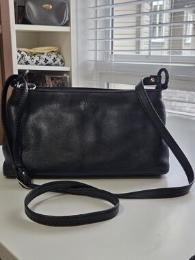 Derek Alexander Leather Crossbody Bag - Black